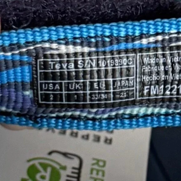 Teva Kids Hurricane Drift Blue Sandals Size 2 Water Friendly‎ New with Tag - Picture 7 of 7